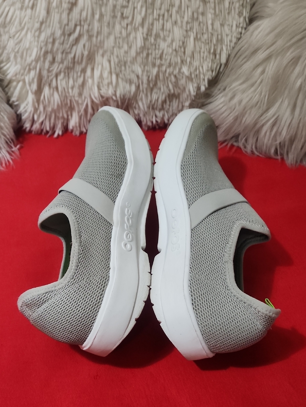 Oofos Women's OOMG Casual Shoes - White/GraySlip-On - Picture 5 of 9
